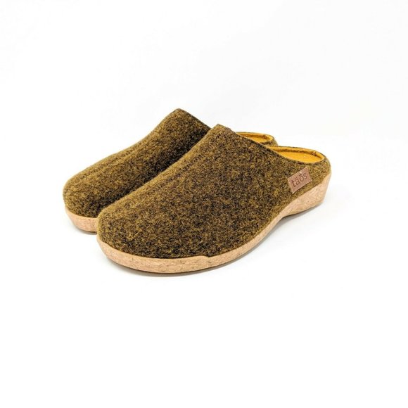 Taos Shoes - Taos Dark Brown Woollery Slip On Clogs Mules Shoes